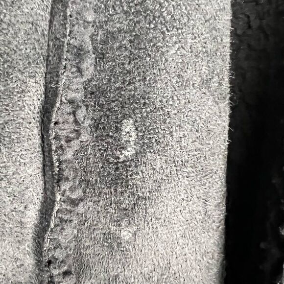 Caslon Black Faux Shearling Open Front Notched Lapel Collar Coat Jacket - Picture 8 of 10